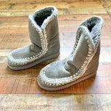 Mou Grey Eskimo Stitched Ankle Boots- Size ~8 (see notes)