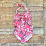 Isabel Maternity by Ingrid & Isabel Coral/Pink Floral Halter Padded One Piece NWT- Size M (sold out online)