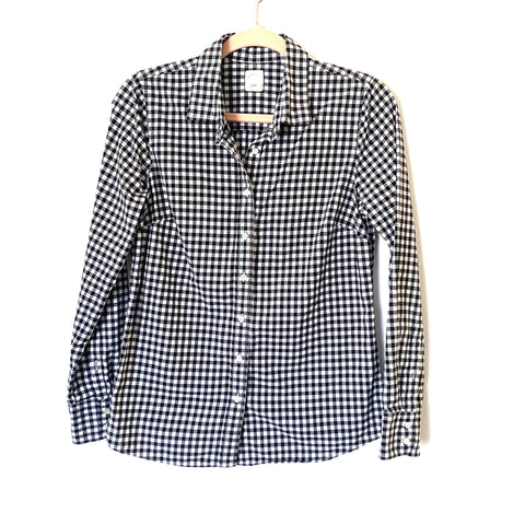 J Crew The Perfect Fit Gingham Button Up- Size 2