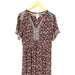 Knox Rose Floral Mixed Print Short Sleeve Maxi Dress- Size L
