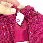 Saylor Fuchsia Sequins with Hanging Sash Dress- Size S (see notes, sold out online)