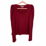 English Factory Burgundy Puff Sleeve Top NWT- Size M