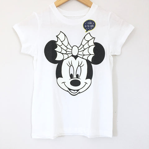 Girl's Youth Crewcuts Disney Minnie Sparkly Glow in the Dark T-shirt NWT- Size 8