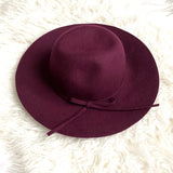 No Brand Purple Wool Wide Floppy Brim Hat