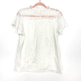 No Brand Crochet Lace Mock Neck Blouse- Size M