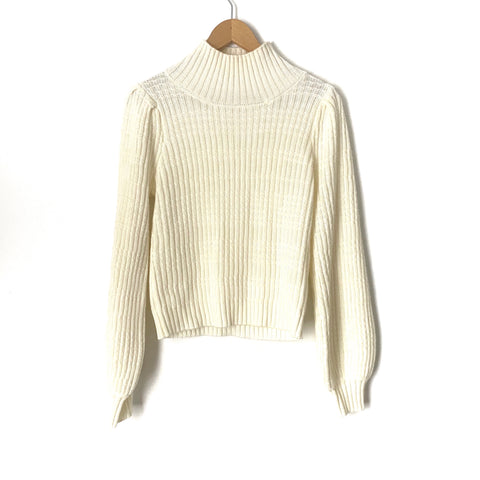 L’ Academie Ivory Knit Mock Neck Sweater- Size S (see notes)