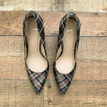 Marc Fisher Metallic Plaid Pointy Toe Chunky Heel Pumps- Size 7.5