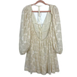 LPA Cream Lace Balloon Sleeve Dress- Size M