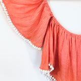 Gianni Bini Off the Shoulder Crop Top with Pom Poms- Size M