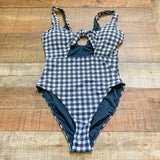 Beach Joy Black and White Gingham Front Cutout One Piece NWT- Size S