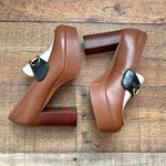 Steve Madden Cognac/White/Black Platform Loafers- Size 7 (See Notes)