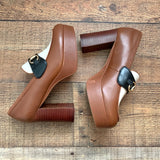 Steve Madden Cognac/White/Black Platform Loafers- Size 7 (See Notes)