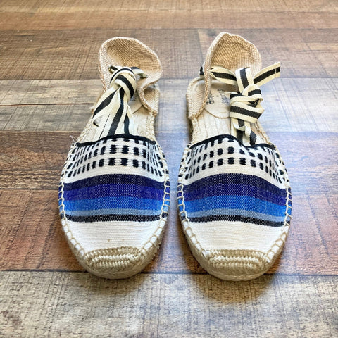 Soludos x Lemlem Canvas Lace Up Ankle Heel Cut Out Espadrilles- Size 9 (Brand New Condition)