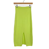Free People Neon Green Ribbed Front Slit Sweater Skirt- Size S