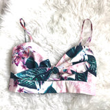 Aura Floral Tie Front Crop Top- Size S (we have matching skirt)