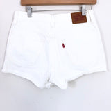 Levi's 501 White Distressed Cut Off Shorts- Size 28