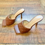 Wild Diva Lounge Brown Quilted Stiletto Sandals- Size 7 (BRAND NEW CONDITON)