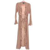 Lulus Blush Ruffle Tie Front Kimono- Size S