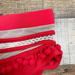 Tularosa Red Mesh Pom Pom Bikini Bottoms- Size S (see notes, sold out online, we have matching top)