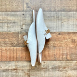 Steve Madden White Croc Embossed Chain Loafer Slides- Size 10 (BRAND NEW CONDITION)