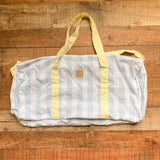 The Beaufort Bonnet Company Blue/White Checked with Yellow Straps Zipper Closed Bag
