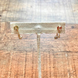 No Brand Gold Front to Back Chain with Iridescent Stones Earrings