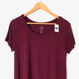 Gap Luxe Burgundy Solid Tee NWT -Size S