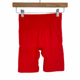 No Brand Red Seamless Fitted Workout Shorts- Size S