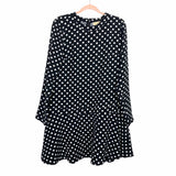 Michael Kors Black and White Polka Dot Drop Waist Dress- Size 12