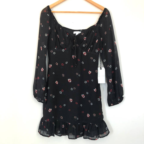 Leith Black Ditsy Floral Dress NWT- Size XS