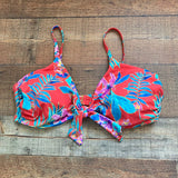 Swimsuits For All Red Tropical Floral Bikini Top- Size 16 (TOP ONLY)