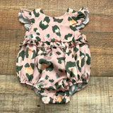 Show Me Your Mumu Mini Satin Animal Print Romper- Size 0-3M