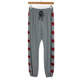 Victoria's Secret Gray with Red Sequin Hearts Lounge Pants- Size S