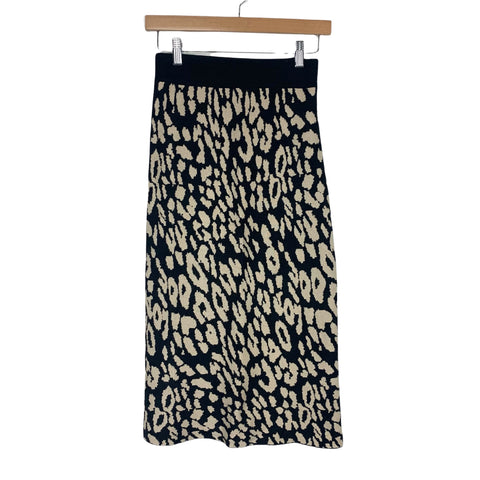 Wishlist Animal Print Sweater Midi Side Slit Skirt- Size S