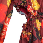 Vici Exclusive x Fate Rust Floral Mock Neck Pleated Dress NWT- Size XL (see notes, sold out online)