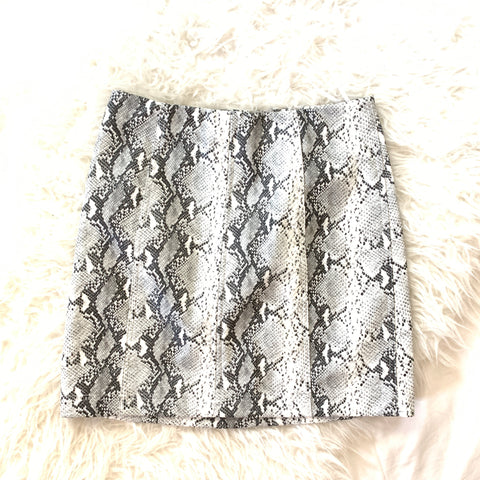 Wild Honey Grey Faux Leather Snakeskin Skirt- Size S