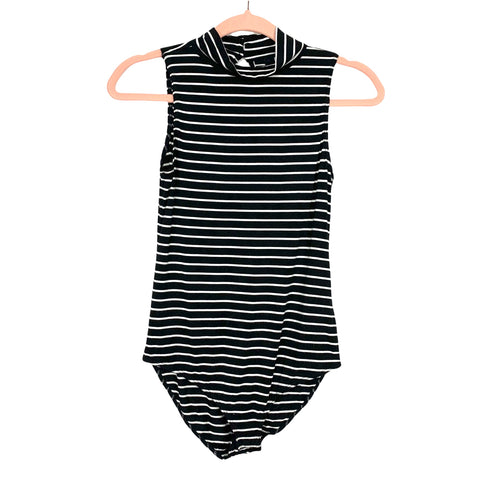 Paige Black/White Stripe Sleeveless Bodysuit- Size S