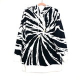 Fabletics Black/White Tie-Dye Jasmine Side Slit Pullover NWT- Size 1X