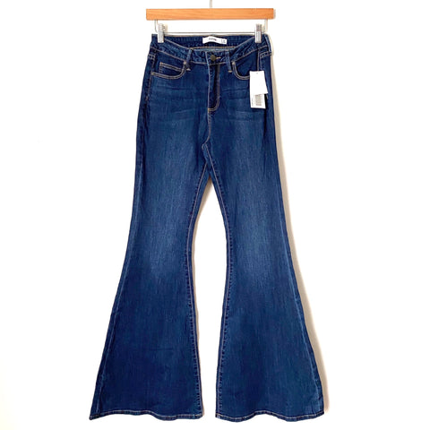 JUSTFAB Dark Wash Super Flare Jeans NWT- Size 27 (Inseam 33.5")