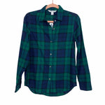 Old Navy Green/Navy/Black Plaid The Classic Shirt NWT- Size XS