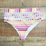 Tularosa Striped Mesh Pom Pom Bikini Bottoms- Size S (see notes, sold out online, we have matching top)