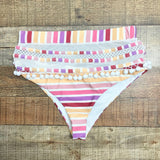 Tularosa Striped Mesh Pom Pom Bikini Bottoms- Size S (see notes, sold out online, we have matching top)