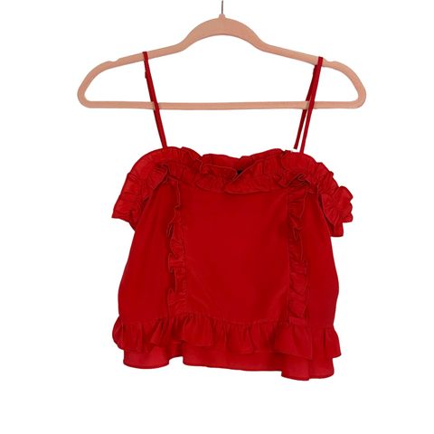 Forever 21 Red Ruffle Spaghetti Strap Top- Size S