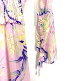 H&M Light Pink Floral One Shoulder Ruffle Long Sleeve Dress NWT- Size S