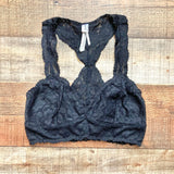 Free People Intimately Black Lace Racerback Bralette- Size S