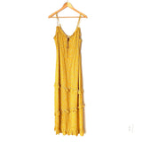 Dress Forum Yellow Floral Tiered Maxi Dress- Size L