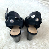 Marc Fisher Black Suede Slingback Peeptoe- Size 8