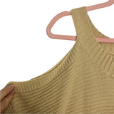 No Brand Tan Cold Shoulder Sweater- Size M