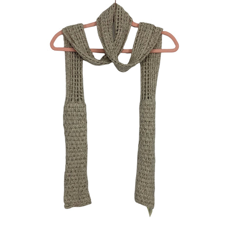 Lucky Brand Cream/Metallic Bronze Wool Blend Open Knit Scarf NWT (We Have Matching Hat)