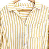 Byron Bay Striped Front Knot Button Up- Size S